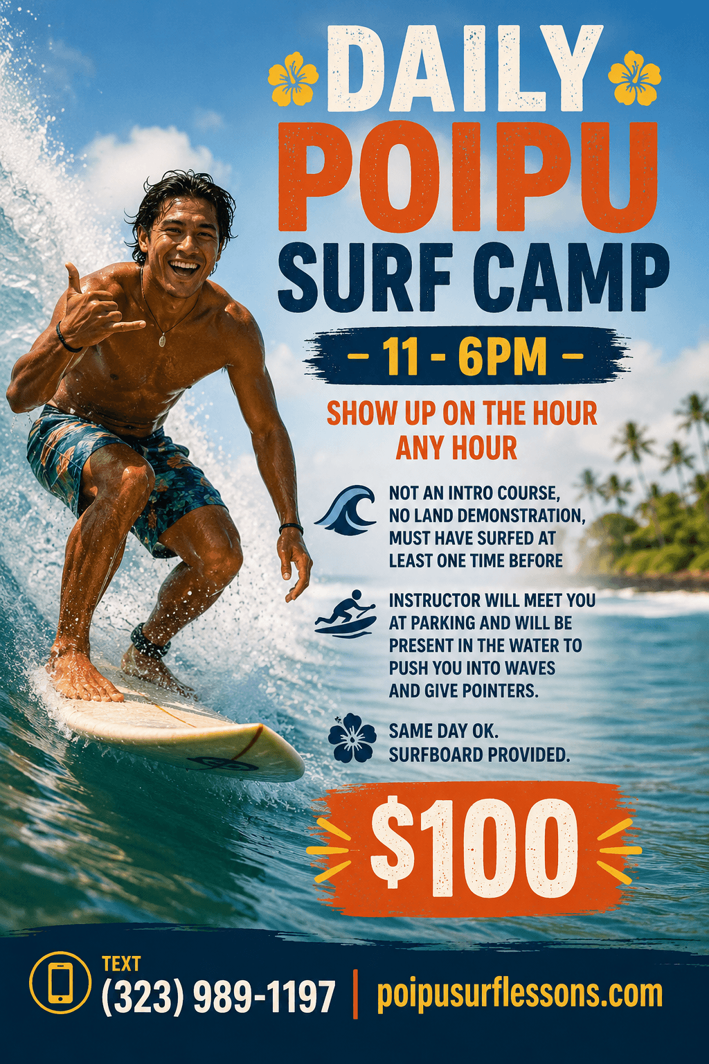Daily Poipu Surf Camp Flyer